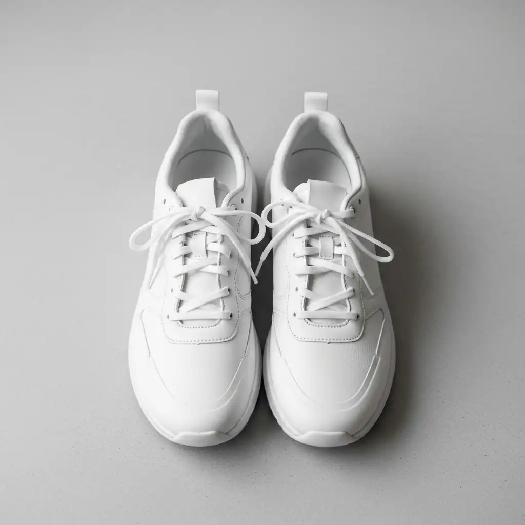 White Lace-Up Sneakers