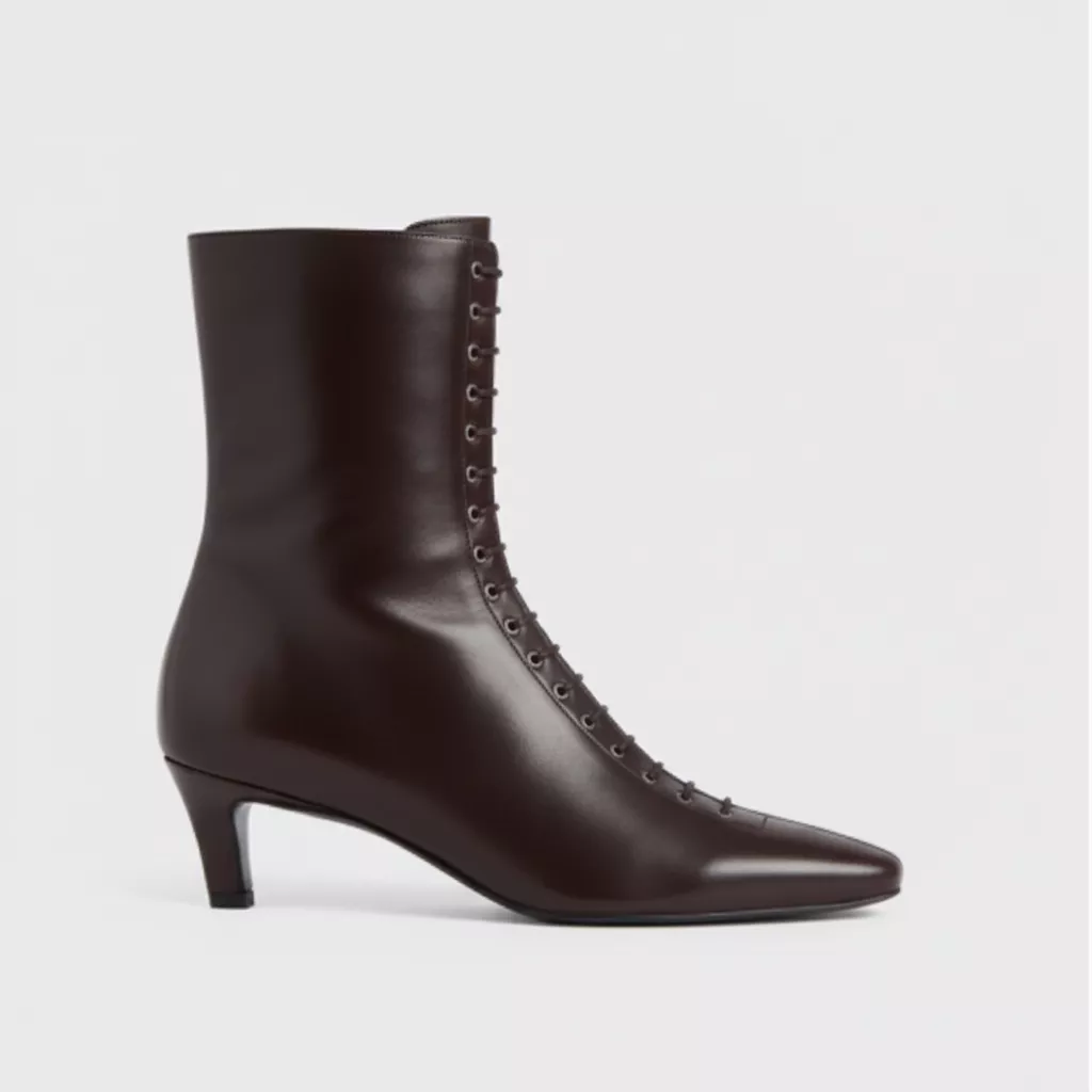 Elegant Brown Lace-Up Ankle Boot