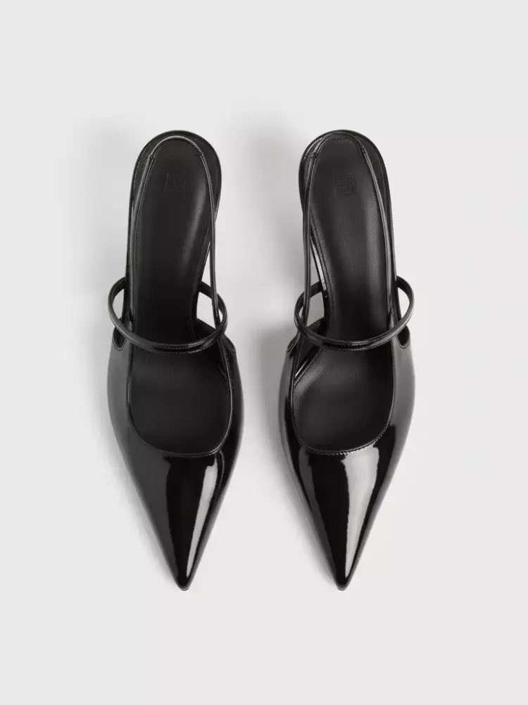 Black Pointed Mules d