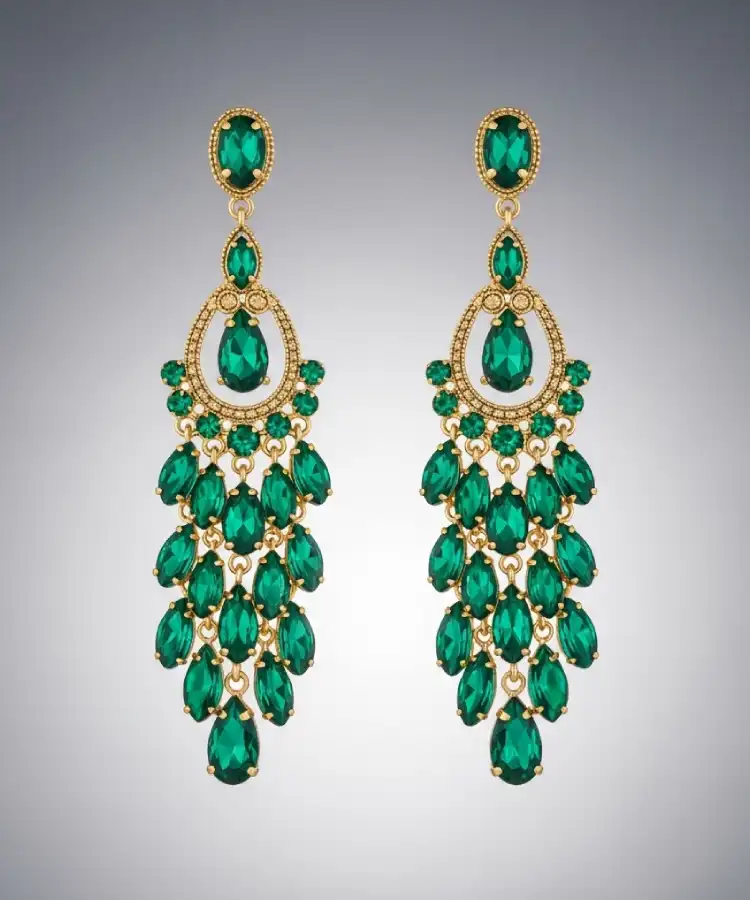 Emerald Green Chandelier Earrings