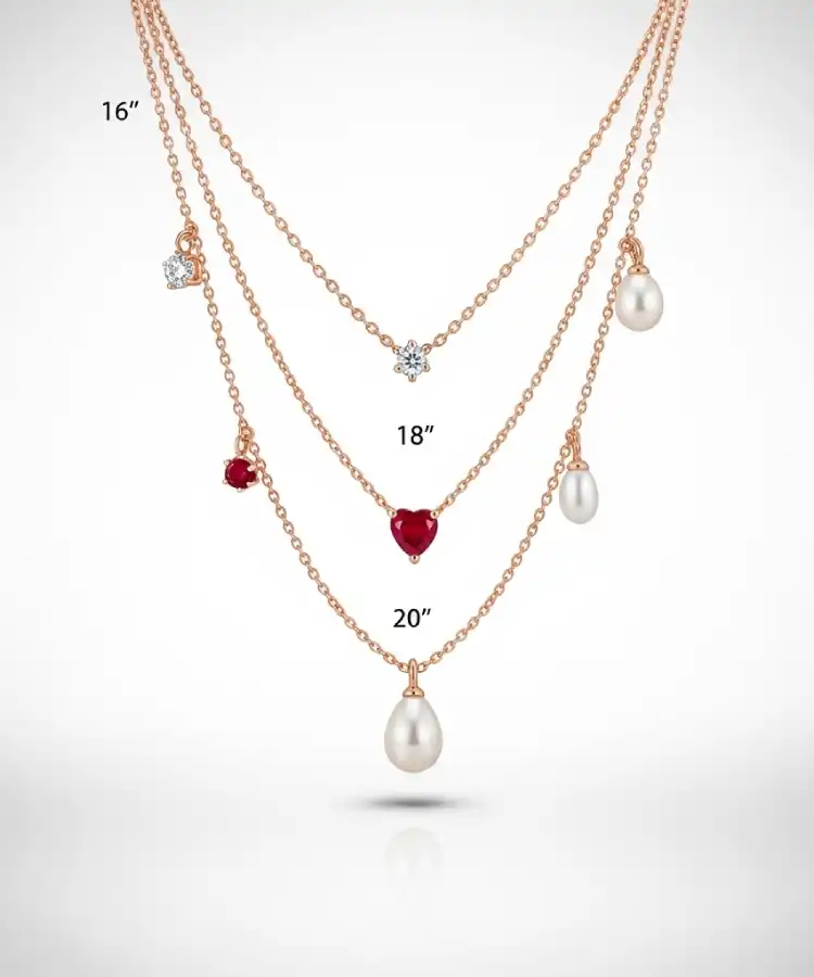 Multi-Layer Heart Pendant Necklace